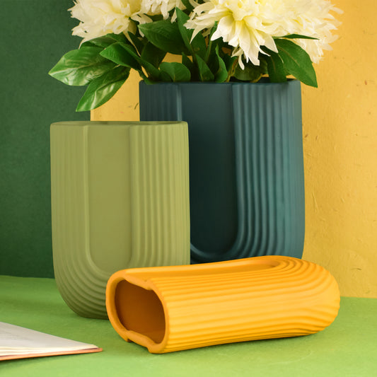 Yellow U-shaped Vase