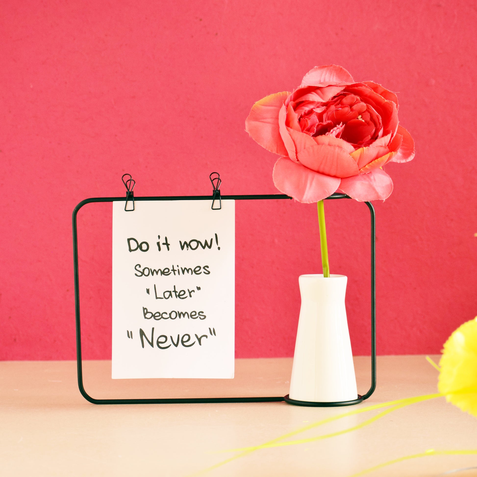 Black Photo Frame with Vase