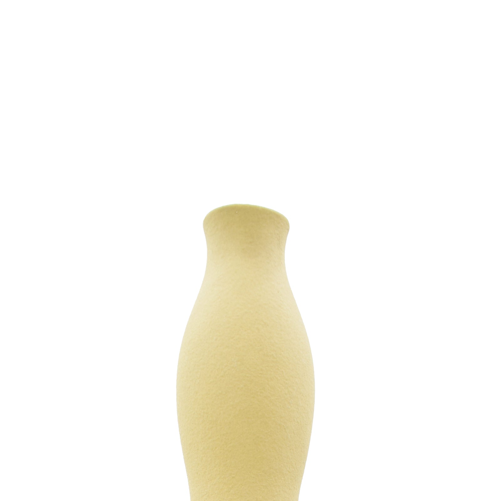Luxury slim Nordic ceramic flower vase with matte grey finish and orange artificial maple leaves on white table for modern home décor interiors.