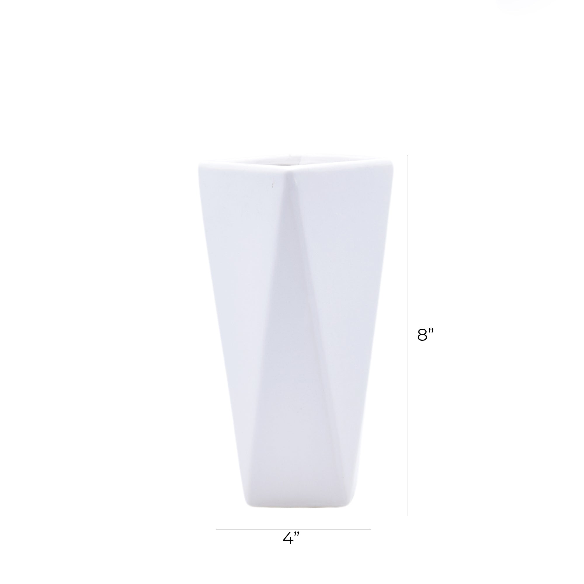 Modern geometric ceramic flower vase with yellow floral arrangement for luxury contemporary Indian home décor