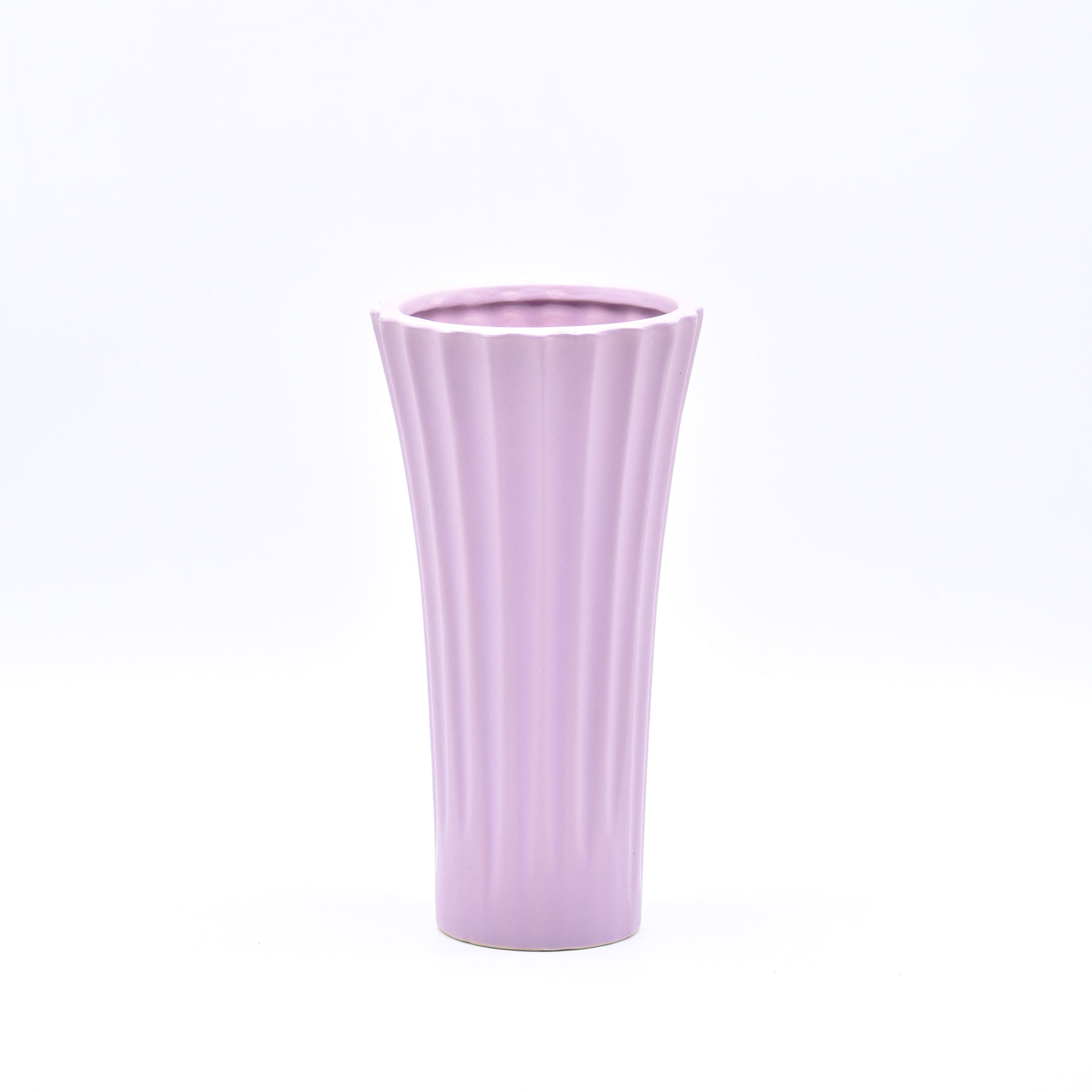 Sky blue ribbed ceramic flower vase with yellow flowers for modern luxury home décor and contemporary interior styling in India