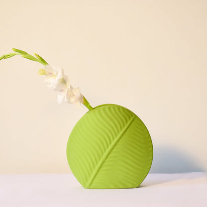 Mint Green Leaf Vase