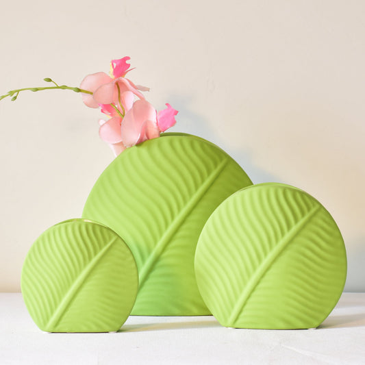 Mint Green Leaf Vase