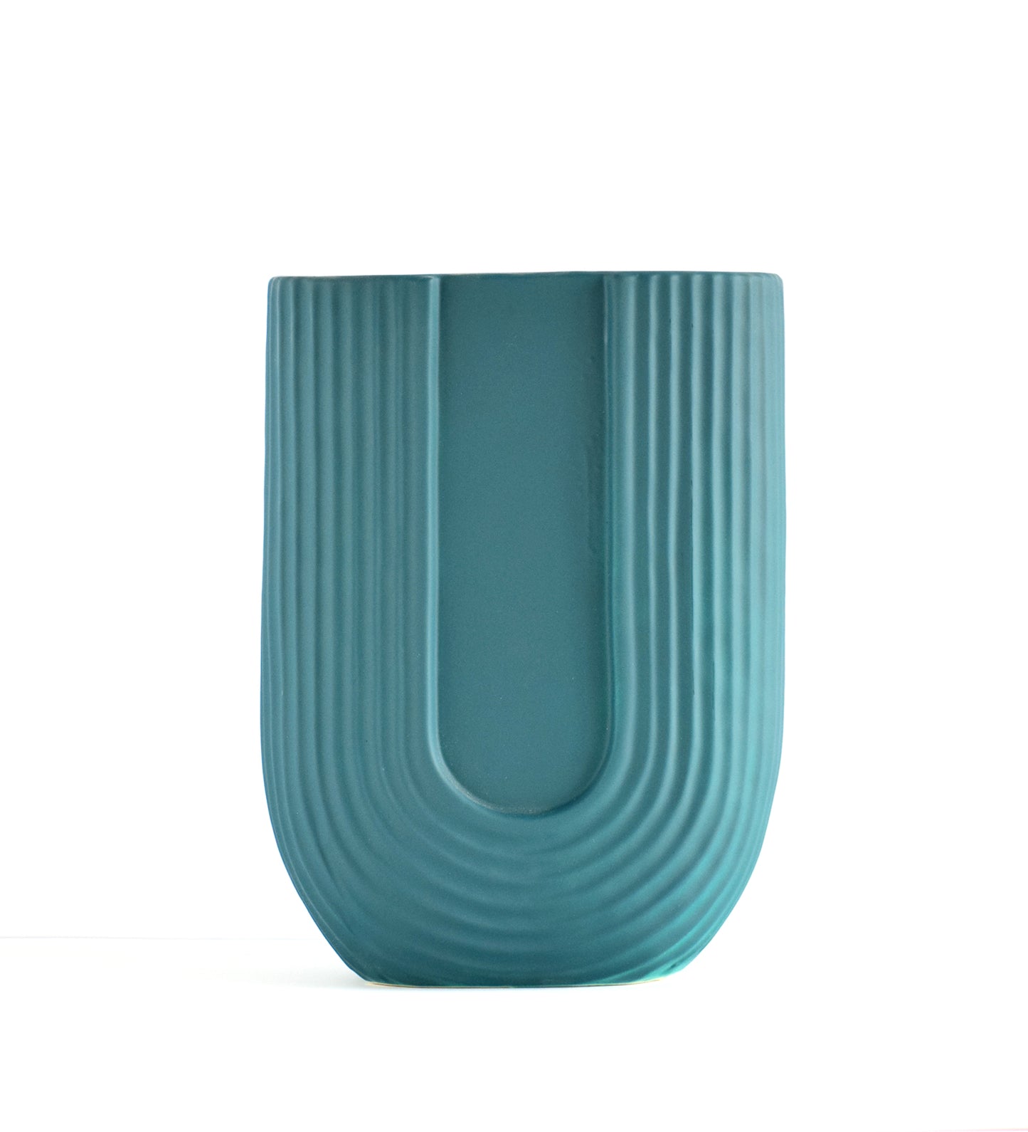 sage U shaped vase