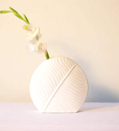 White Leaf Vase