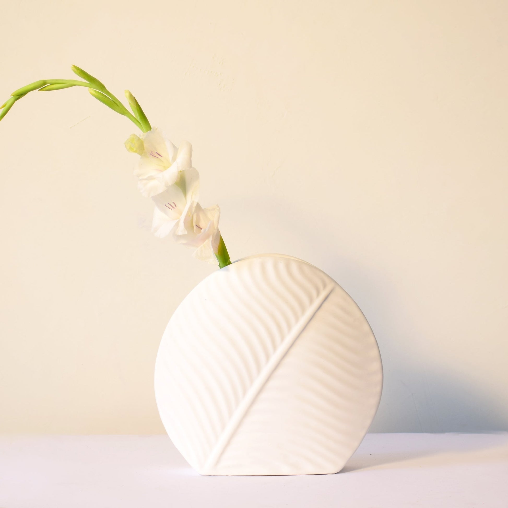 White Leaf Vase