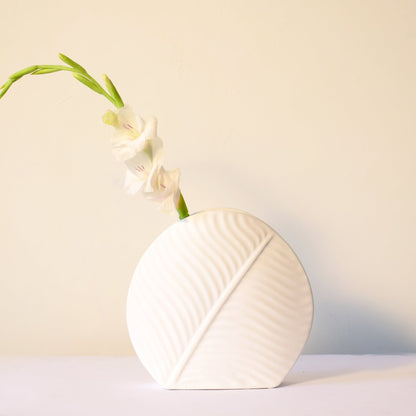 White Leaf Vase