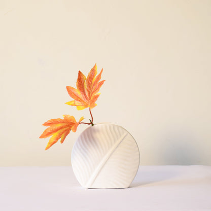 White Leaf Vase