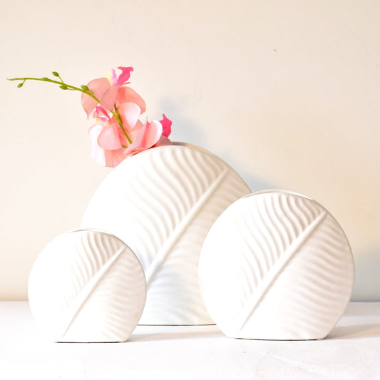 White Leaf Vase