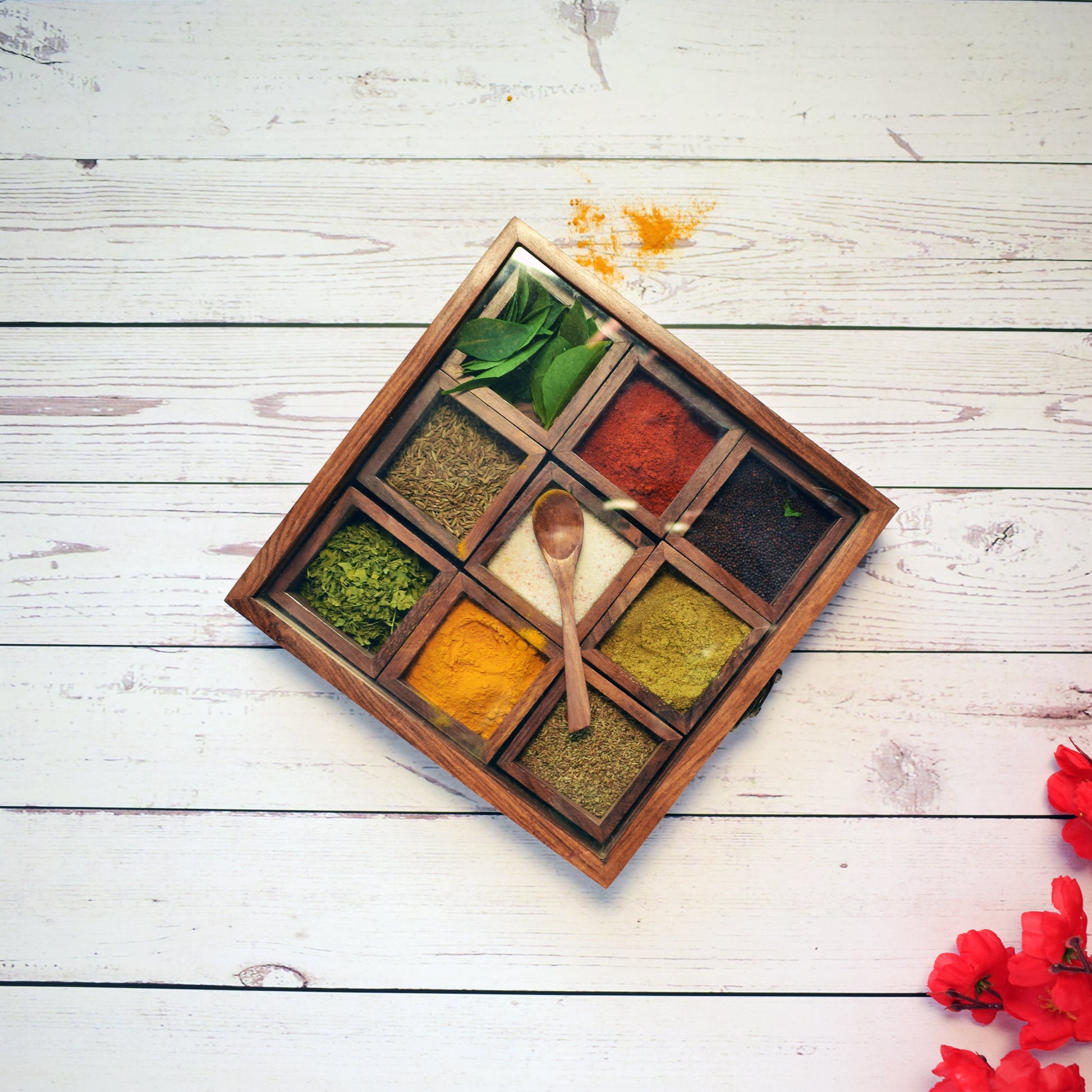 Wooden Spice Box