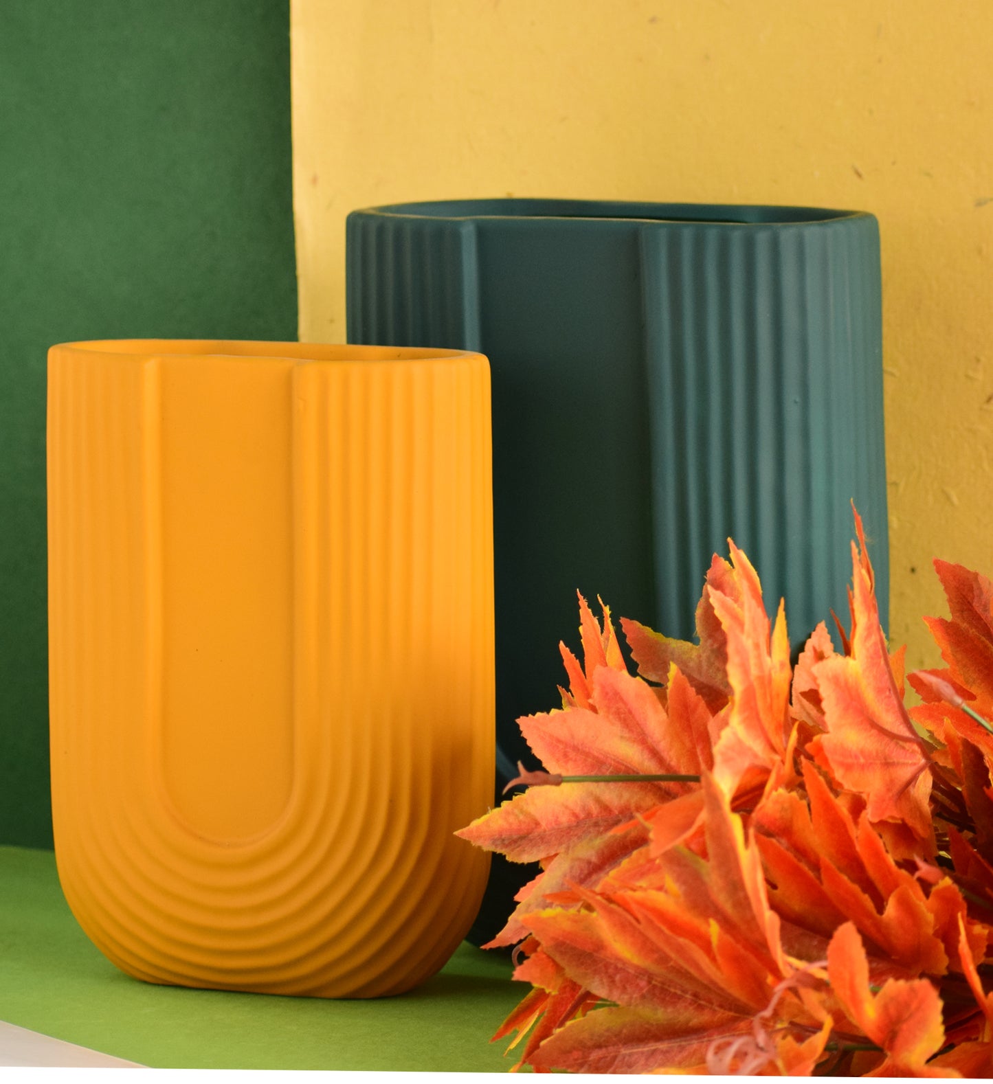 Yellow U-shaped Vase