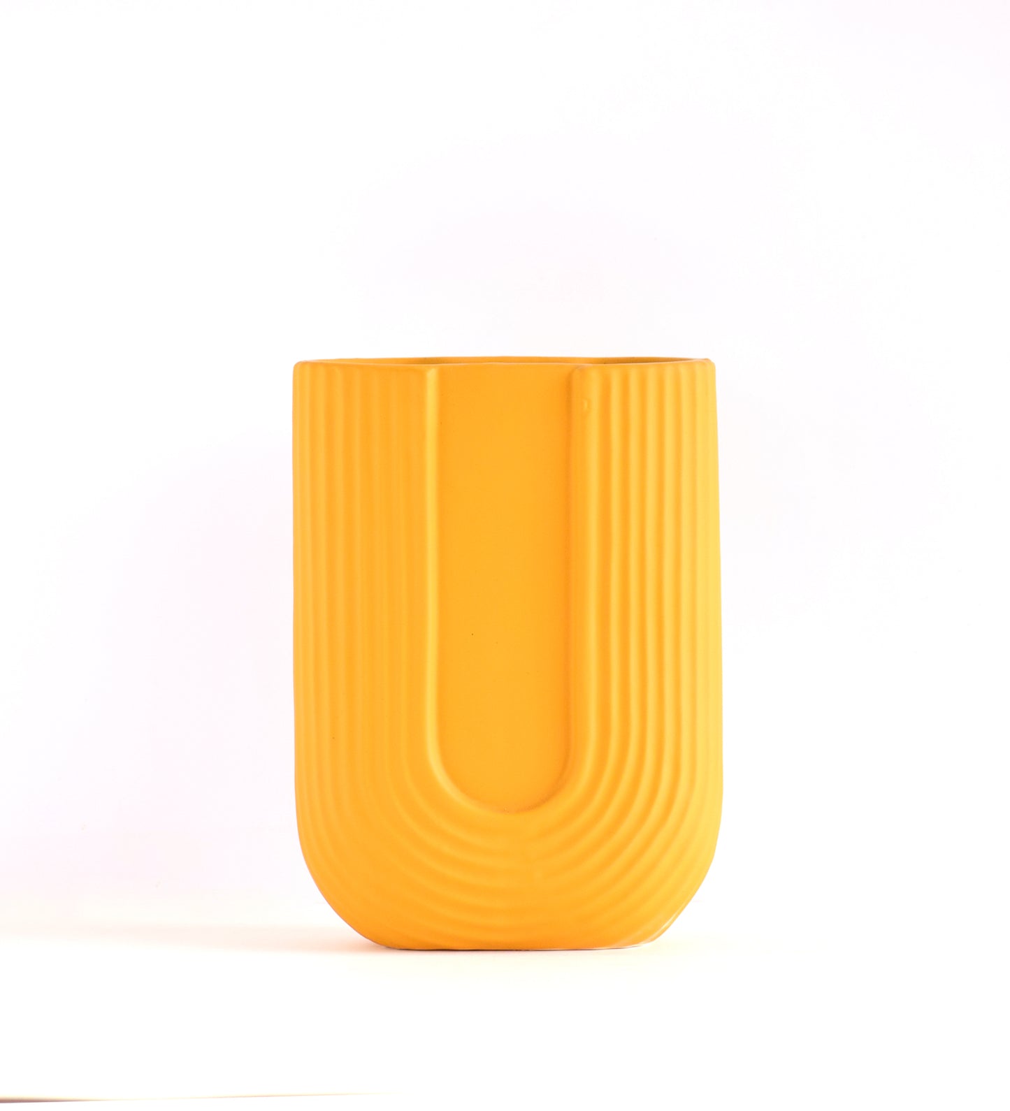 Yellow U-shaped Vase