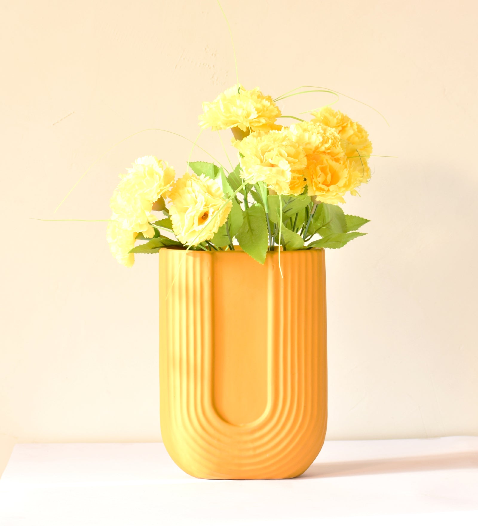 Yellow U-shaped Vase